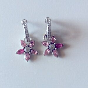 Brighton Pink and Silver Floral Earrings